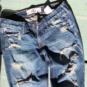 Hollister distressed ripped jeans size 0R W24 L31